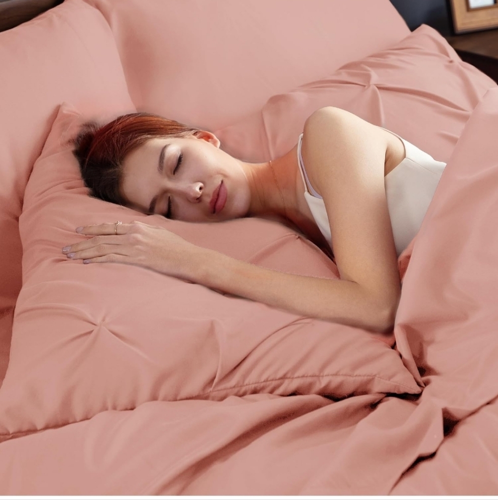 Bedsure King Size Comforter Set Dusty Pink - Bed in a Bag Bedding Set 7 Pieces - Picture 3 of 13